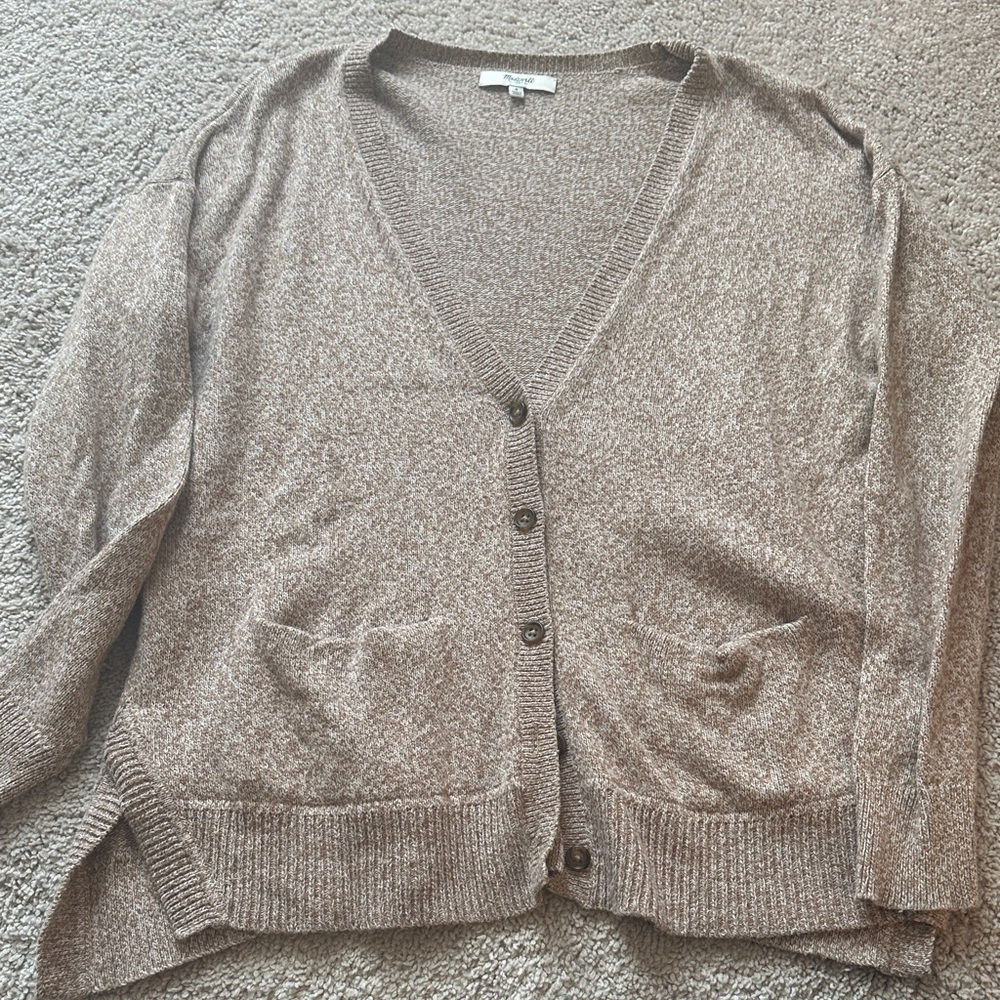 Madewell Women's Tan Button-Up Cardigan